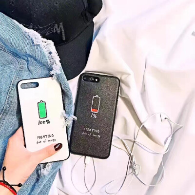 创意简约款苹果6s电量手机壳iPhone7plus蚕丝纹软包边手机保护套