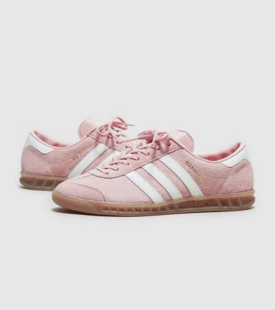 代购 【英国海淘】Adidas Originals Hamburg 粉色运动鞋板鞋 ba8409