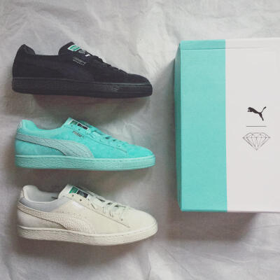 代购 彪马 Diamond x Puma Suede 联名 限量 钻石 tiffany 蒂芙尼蓝