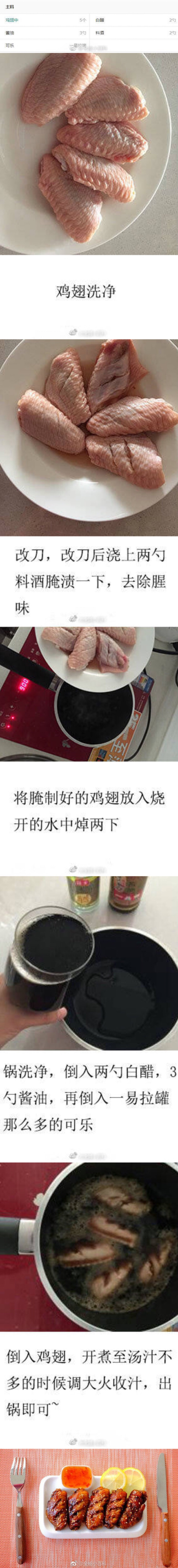 不用油的可乐鸡翅