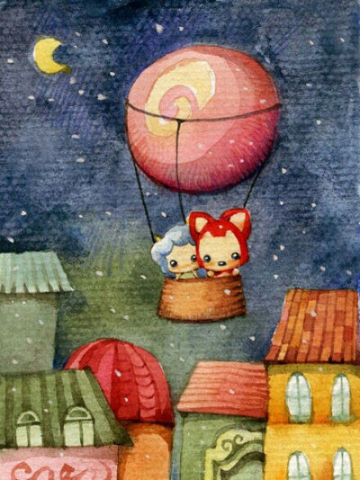 阿狸的晚安热气球