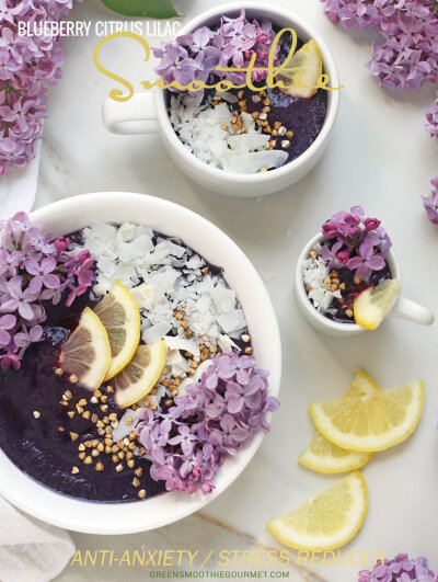 Blueberry Citrus Lilac Fairy Smoothie Bowls