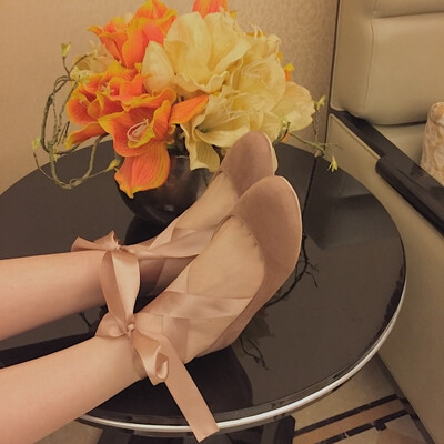 【SUPERJOJO】2017春 浪漫优雅芭蕾绑带平底鞋