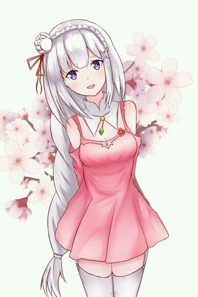 【来源pixiv，侵删】EMT
天使
画师：Red leaves
艾米莉娅（亦译：爱蜜莉雅），《Re：从零开始的异世界生活》女主角。银发紫瞳，混血半精灵，银发美少女，EMT！
动漫二次元原创/同人画/插画/手绘/女生头像/壁纸/锁屏…