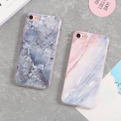 大理石纹iphone7手机壳苹果7plus亮面全包手机壳6splus硅胶6s软