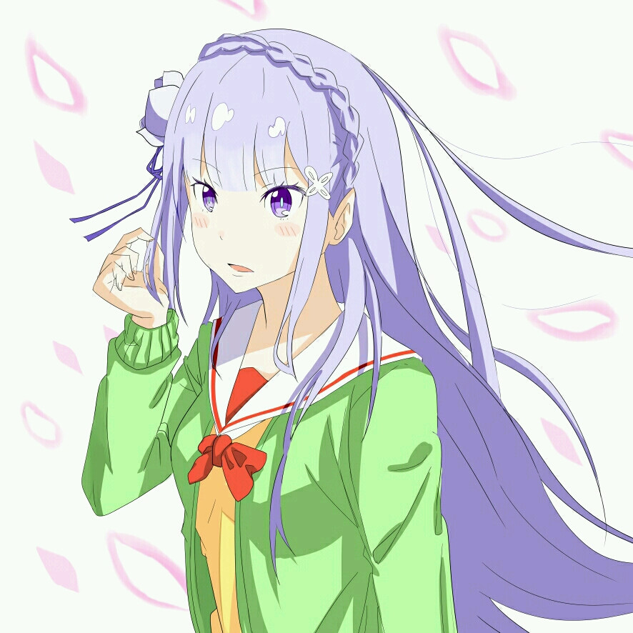 【来源pixiv，侵删】エミリア
画师：tjehrud
艾米莉娅（亦译：爱蜜莉雅），《Re：从零开始的异世界生活》女主角。银发紫瞳，混血半精灵，银发美少女，EMT！
动漫二次元原创/同人画/插画/手绘/女生头像/壁纸/锁屏/背景/美少女/银发/银长直/紫瞳/白丝
