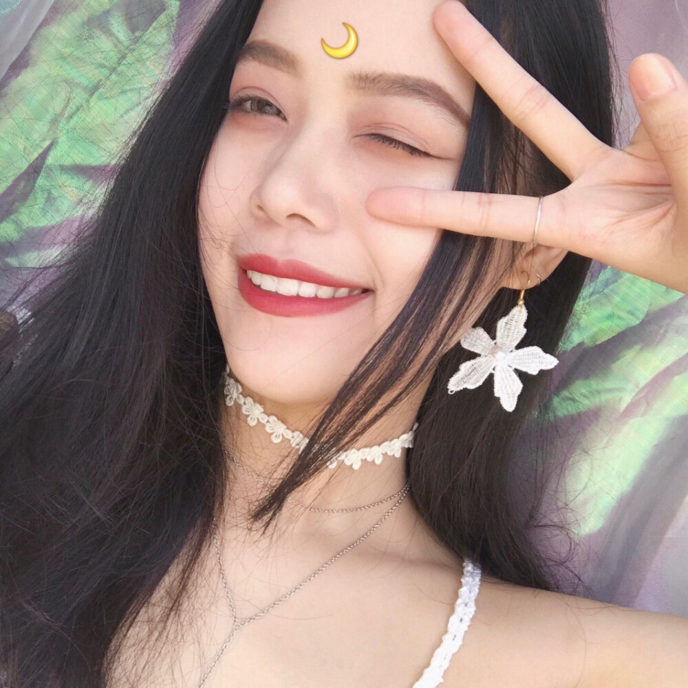 藏于己の女头韩系贴纸月亮