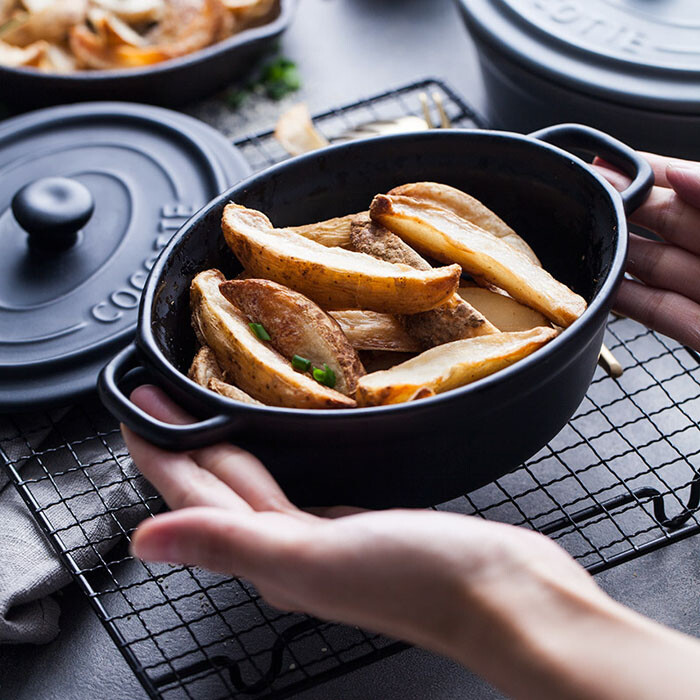 创意烤碗陶瓷烤盘焗饭碗双耳汤碗烤碗沙拉早餐碗烘焙带盖烤盘