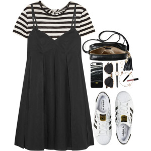 #SneakersAndDresses 

#Sneakers - #Adidas 
#Dress - #CalvinKlein
#TShirt - #ProenzaSchouler
#Bag - #Gucci 
#Sunglasses - #Dior 

#Simple #Layers #MiniDress #Pleated #Jewelry 
#Makeup #Jcrew #Stripes #Casual #Crossbody