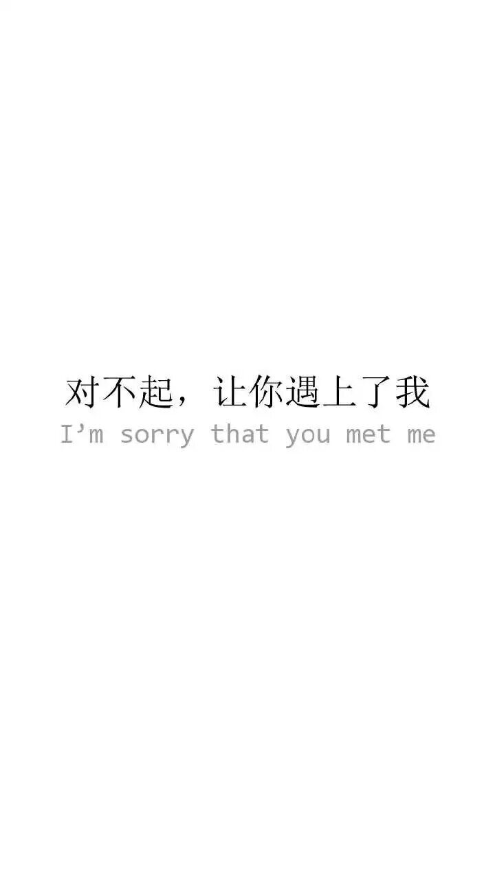 对不起，让你遇上了我
I'm sorry that you met me