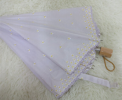 特价 日本伞环保棉布刺绣伞公主伞 遮阳伞超强防晒 折叠 防紫外线