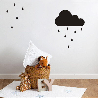 ins儿童房装饰云朵雨滴装饰墙贴 卧室墙壁创意造型贴纸拍摄道具