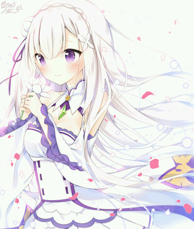 【来源pixiv，侵删】エミリアたん
艾米莉娅（亦译：爱蜜莉雅），《Re：从零开始的异世界生活》女主角。银发紫瞳，混血半精灵，银发美少女，EMT！
动漫二次元原创/同人画/插画/手绘/女生头像/壁纸/锁屏/背景/美少女/…