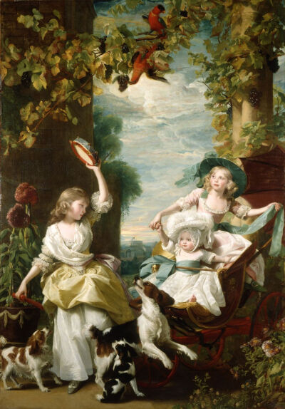 Sophia (right) with her sisters Maryand Amelia, c. 1785.(England)