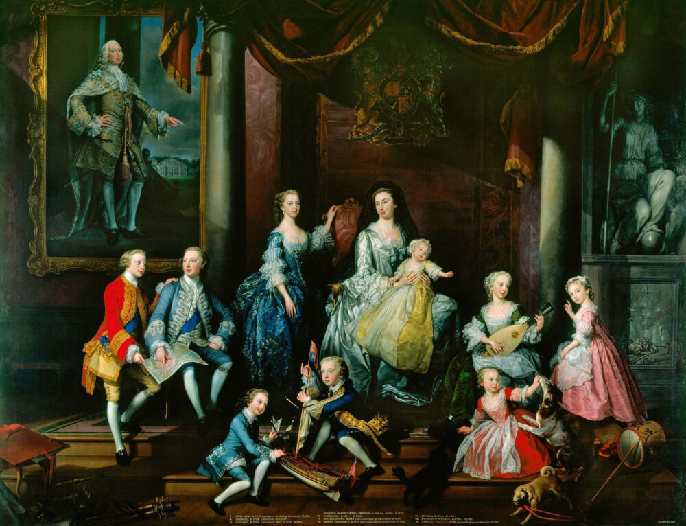 The Family of Frederick, Prince of Wales - a group portrait commissioned from George Knapton by Augusta and completed less than a year after Frederick's death.