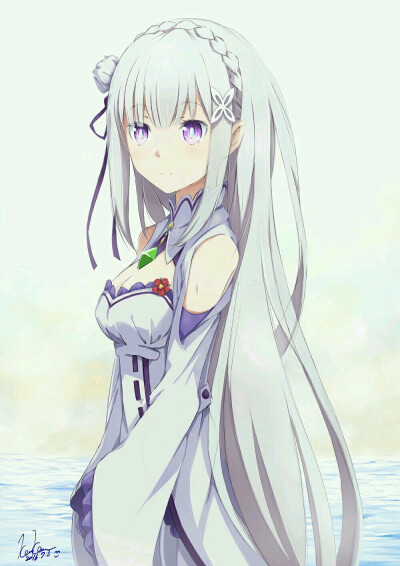【来源pixiv，侵删】エミリアたん
画师：けむけむ
艾米莉娅（亦译：爱蜜莉雅），《Re：从零开始的异世界生活》女主角。银发紫瞳，混血半精灵，银发美少女，EMT！
动漫二次元原创/同人画/插画/手绘/女生头像/壁纸/锁…