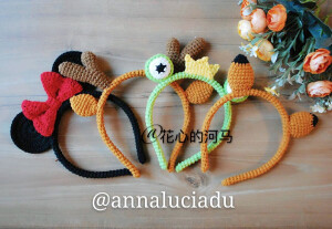 花心的河马 原创 小动物发箍 钩针 钩编 毛线手作 