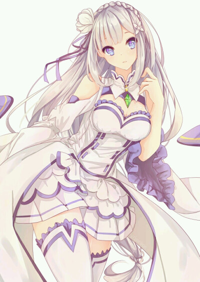 【来源pixiv，侵删】無題
画师：Vebonbon
艾米莉娅（亦译：爱蜜莉雅），《Re：从零开始的异世界生活》女主角。银发紫瞳，混血半精灵，银发美少女，EMT！
动漫二次元原创/同人画/插画/手绘/女生头像/壁纸/锁屏/背景/…