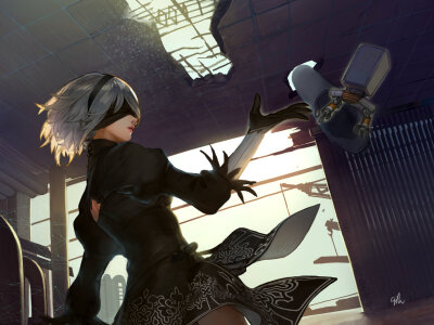NieR：Automata 尼尔：机械纪元 绘师：九代目 本作品pixiv id=62513884