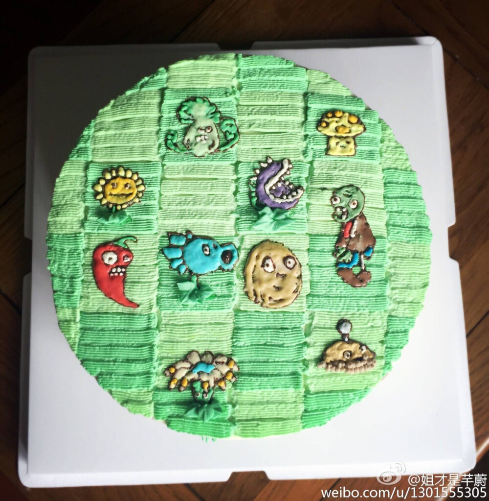 场景蛋糕。植物大战僵尸。