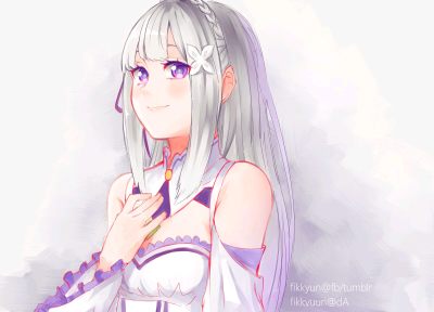 【来源pixiv，侵删】EMT
画师：fikkyun
艾米莉娅（亦译：爱蜜莉雅），《Re：从零开始的异世界生活》女主角。银发紫瞳，混血半精灵，银发美少女，EMT！
动漫二次元原创/同人画/插画/手绘/女生头像/壁纸/锁屏/背景/美…