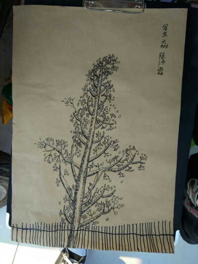 学生作品：《线描学生大树》