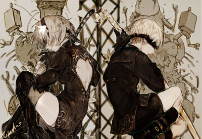 NieR：Automata 尼尔：机械纪元 绘师：ひらんこ 本作品pixiv id=62546414