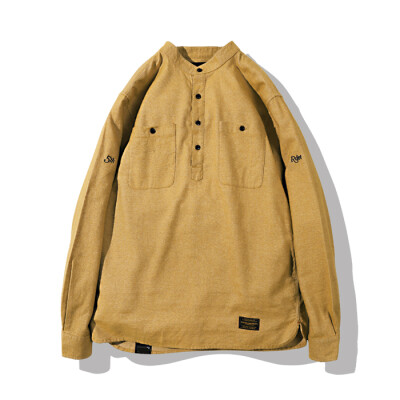 RandomeventRDET16AW PULLOVER SHIRT 立领套头姜黄法兰绒衬衫