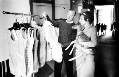 Audrey Hepburn and her pet deer, Ip, shopping in Beverly Hills, California, 1958.
