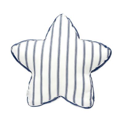 东京花园限量定制 地中海公主风清爽条纹纯棉可爱五角星靠垫抱枕