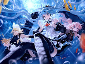 初音未来 镜音双子 巡音流歌  绘师：bob   本作品pixiv id=33634082