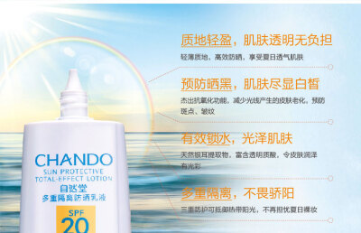 自然堂 多重隔离防晒乳液SPF20/PA 防晒霜隔离美白60ml 专柜正品