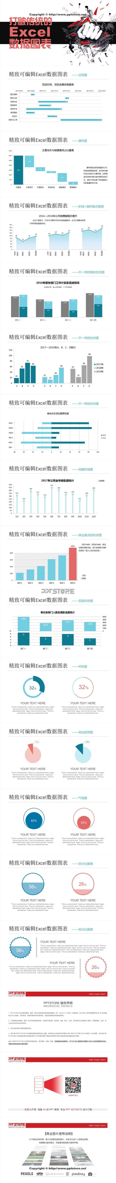 【打破传统的Excel商务数据图表PPT模板】