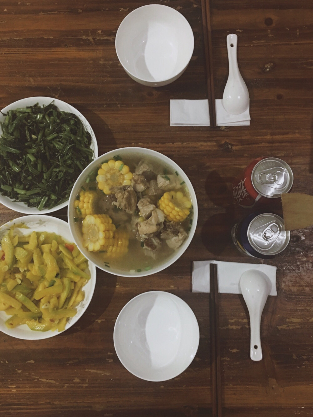 难得的雨天家里下厨 二人食