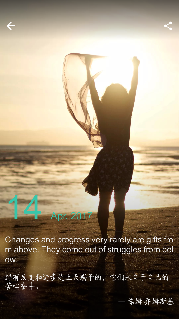 2017-04-14 Changes and progress very rarely are gifts from above. They come out of struggles from below.