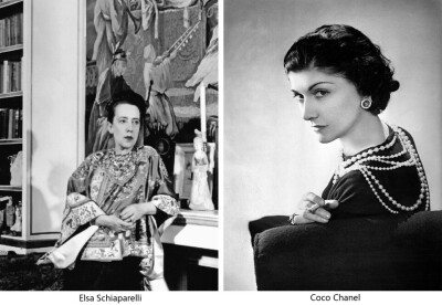 20世纪初期法国，Elsa Schiaparelli （艾尔萨·夏帕瑞丽）和 Coco Chanel（可可·香奈儿）的出现，为高定裙装注入了新的活力。 
女人何苦为难女人，这句话用在这两人身上，可谓完全正确。香奈儿从不对夏帕瑞丽尊呼其…