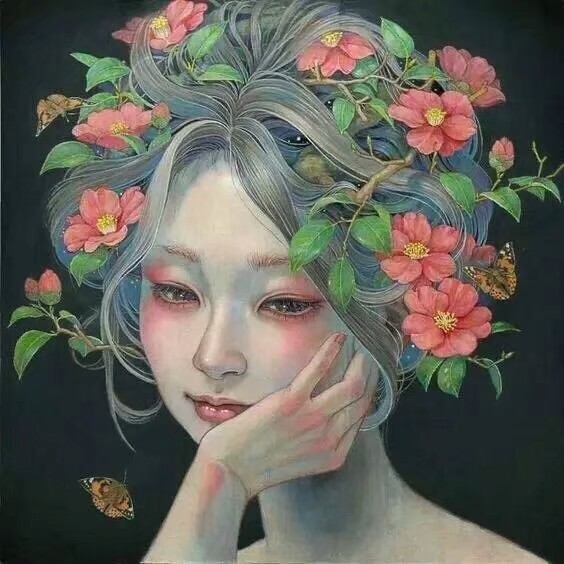 人面似花妍,花应不解言|日本的插画师Miho Hirano ​​​ ​​​​