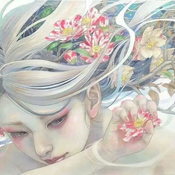 人面似花妍,花应不解言|日本的插画师Miho Hirano ​​​ ​​​​