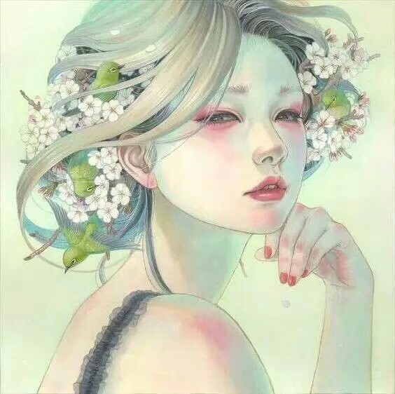 人面似花妍,花应不解言|日本的插画师Miho Hirano ​​​ ​​​​