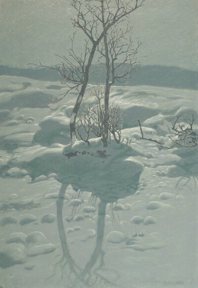 雪国 | Bror Lindh (Swedish, 1877-1941) ​​​​