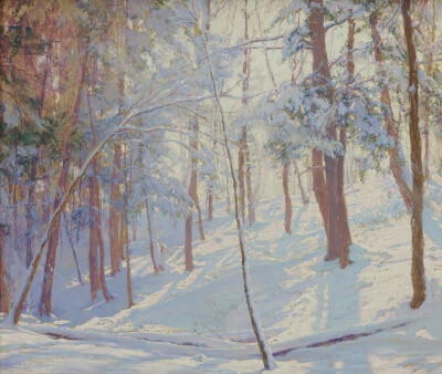 冬景色 | Walter Launt Palmer (American，1854-1932) ​​​​