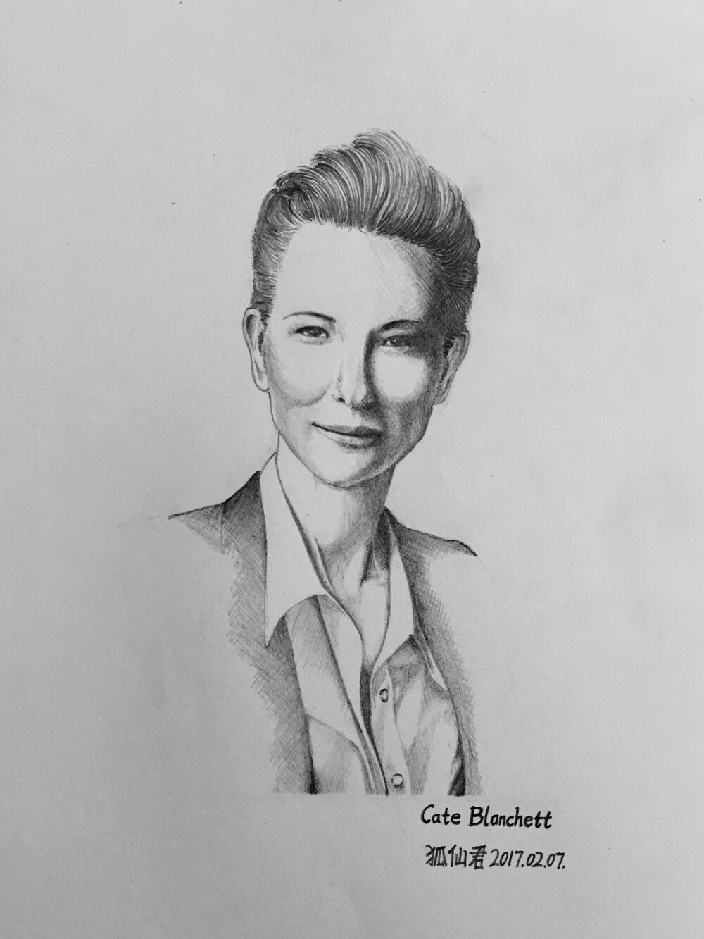 狐仙君Lorain 素描 手绘 凯特·布兰切特 Cate Blanchett