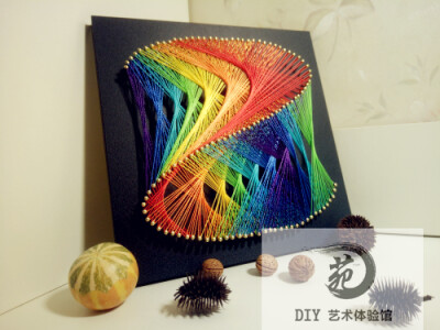 七彩装饰纱线画钉子毛线绕线画string art创意手工DIY制作材料包