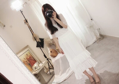 白T+白色半裙