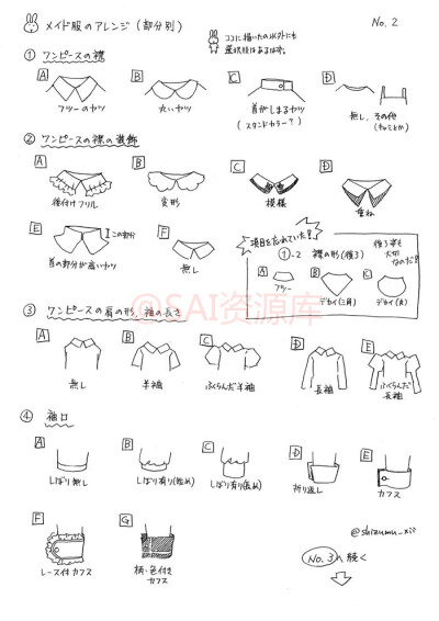 领口与衣袖画法