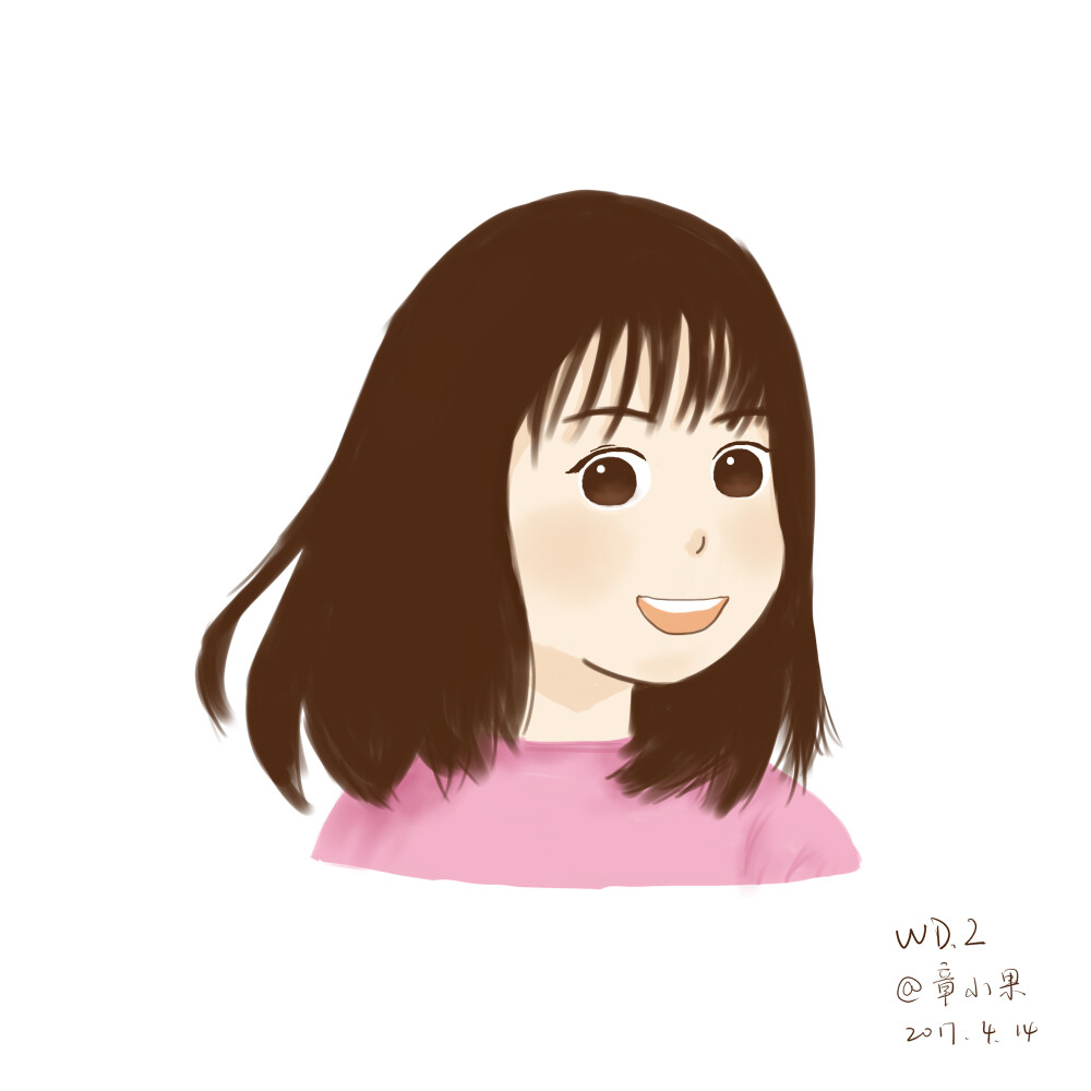 板绘头像少女插画