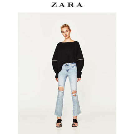 ZARA TRF 女装 复古微喇中腰牛仔裤 06045016406