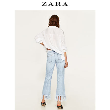 ZARA 女装 中腰喇叭牛仔裤 05862077406