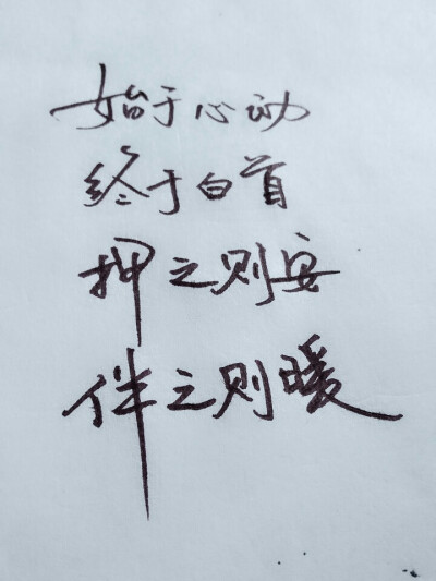 始于心动终于白首押之则安伴之则暖 有时候文字也是一种情绪 太多的话语不若简短的文字 新浪微博：菲漠然