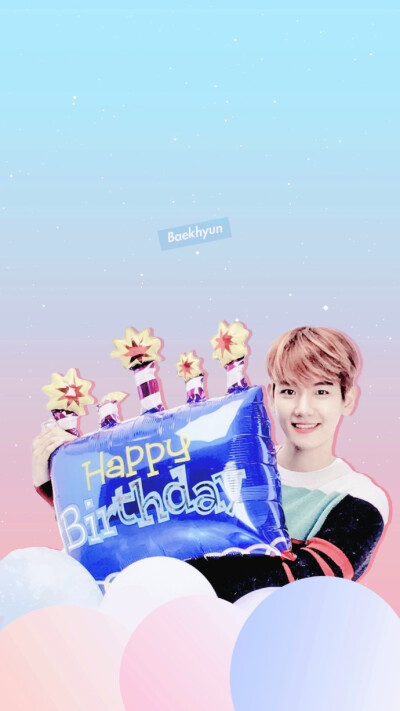 Cr.weibo:11degreecelsius 超级好看的壁纸 饭制 EXO 边伯贤 BAEKHYUN CBX 0506 生日快乐 贤日趴体